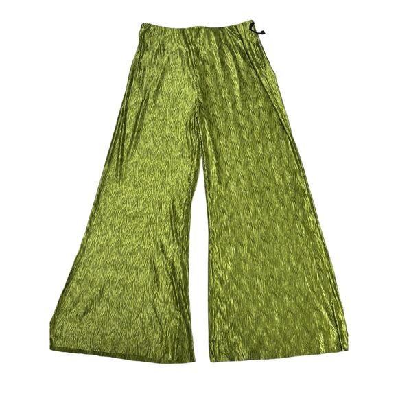 ASTR The Label Wide Leg Plisse Pants XL Avocado High Rise Cocktail Party Dressy - Picture 2 of 6